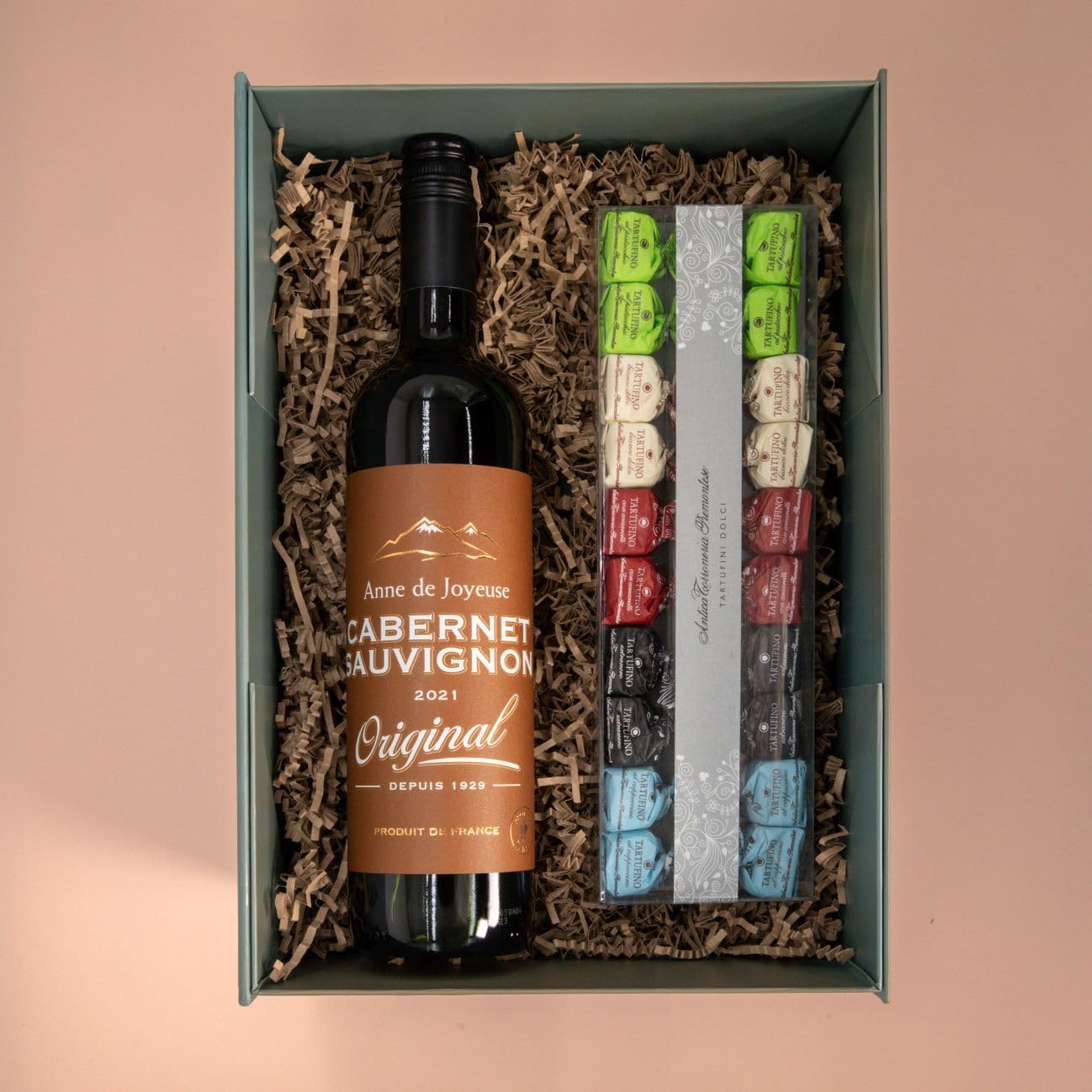 Wine Box France with Organic Honey Mustard Cracker - Premium Gift Set with Chardonnay by Anne de Joyeuse, Perfect for Wine Lovers and Special Occasions
