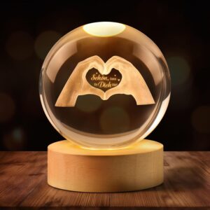 TUZELIYA Schön Dass Es Dich Gibt Crystal Glass Ball Gifts for Women Girlfriend Wife Mum Grandma Thank You Gift Personalised Gift for Birthday Wedding Christmas