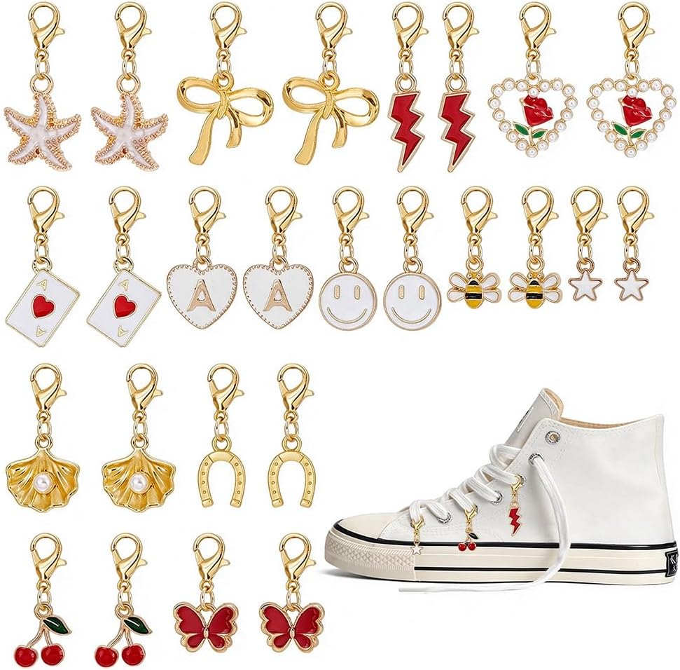 Unicraftal 26 pieces shoe pendants for boots, trainers, sandals