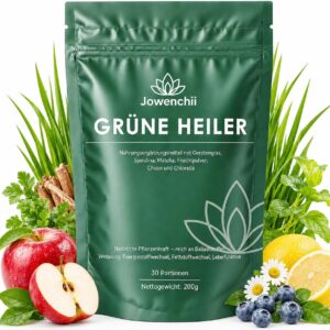 Green Detoxification Powder, 200g Green Superfood Powder Helper – Vegetable Blend with Matcha, Barley Grass, Spirulina & Wild Blueberry | Vegan Digestive & Energy Booster