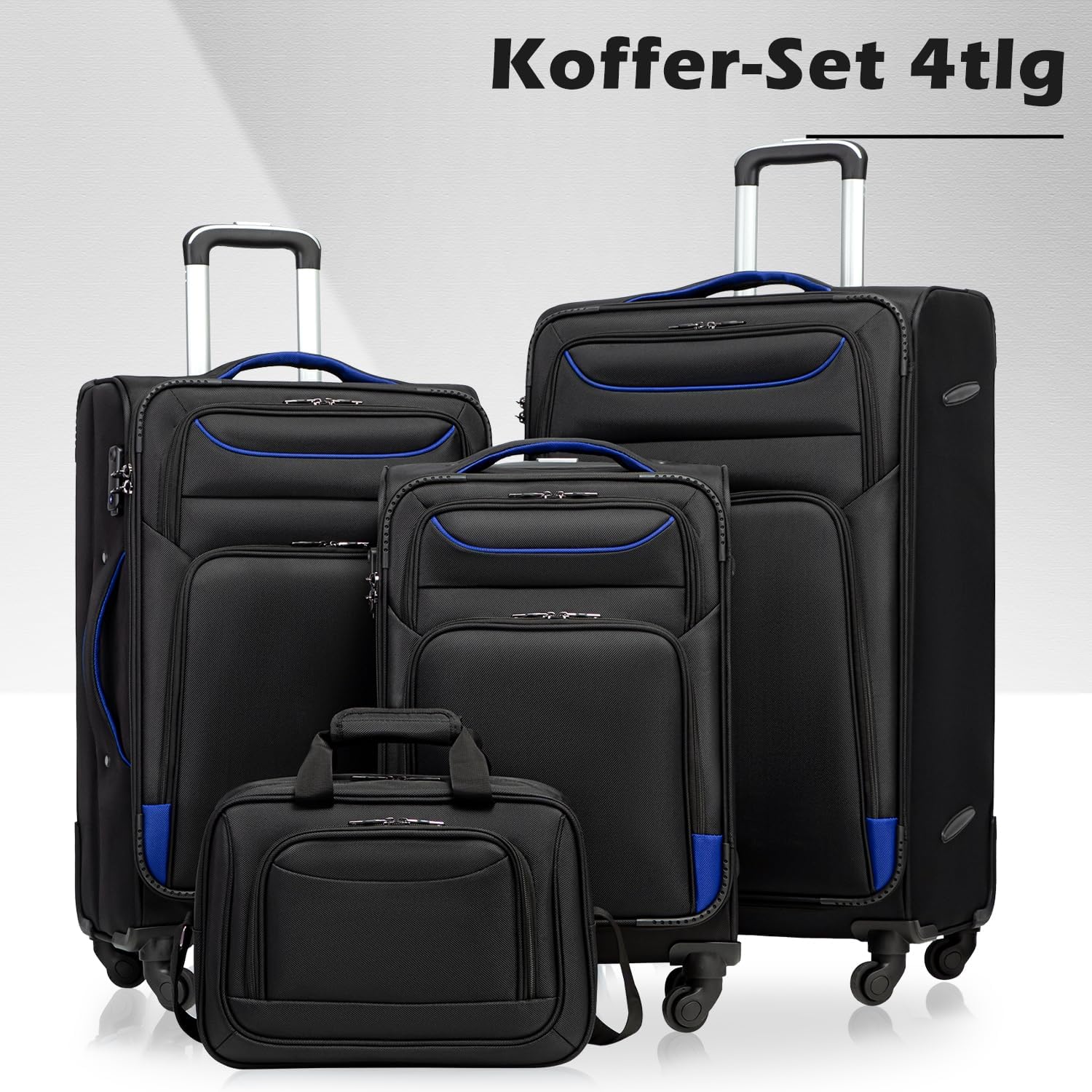 COOLIFE Suitcase Set 4-Piece Soft Luggage 58/66/80 cm and 1 Large Shoulder – Bild 2