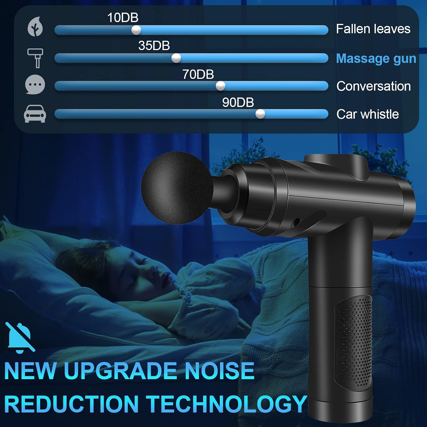 Massage Gun, Muscle Percussion Massager with 30 Speeds, Quiet Hand Massager, with LCD Touchscreen, 10 Heads, for Shoulders, Body, Back, Relaxation – Bild 6