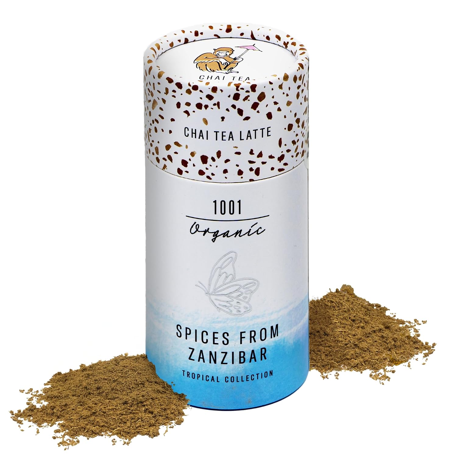 1001 Organic Chai Tea Latte 40 g - Chai Latte Spice Mix from Zanzibar - Chai Spice with Turmeric, Ginger, Cinnamon - Spice for Tea, Coffee, Smoothies, Baked Goods