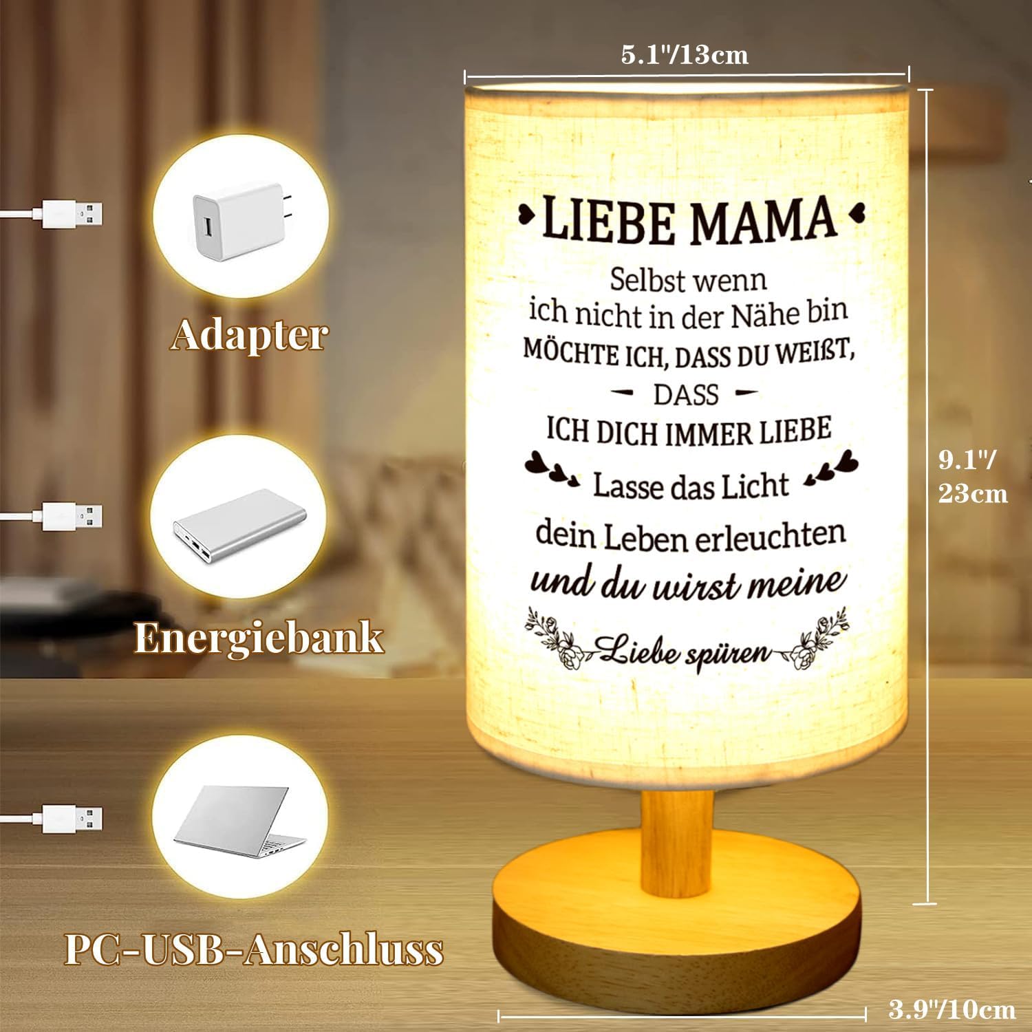 Prstenly Gifts for Mum, Best Mum Birthday Gift Table Lamp – Bild 6