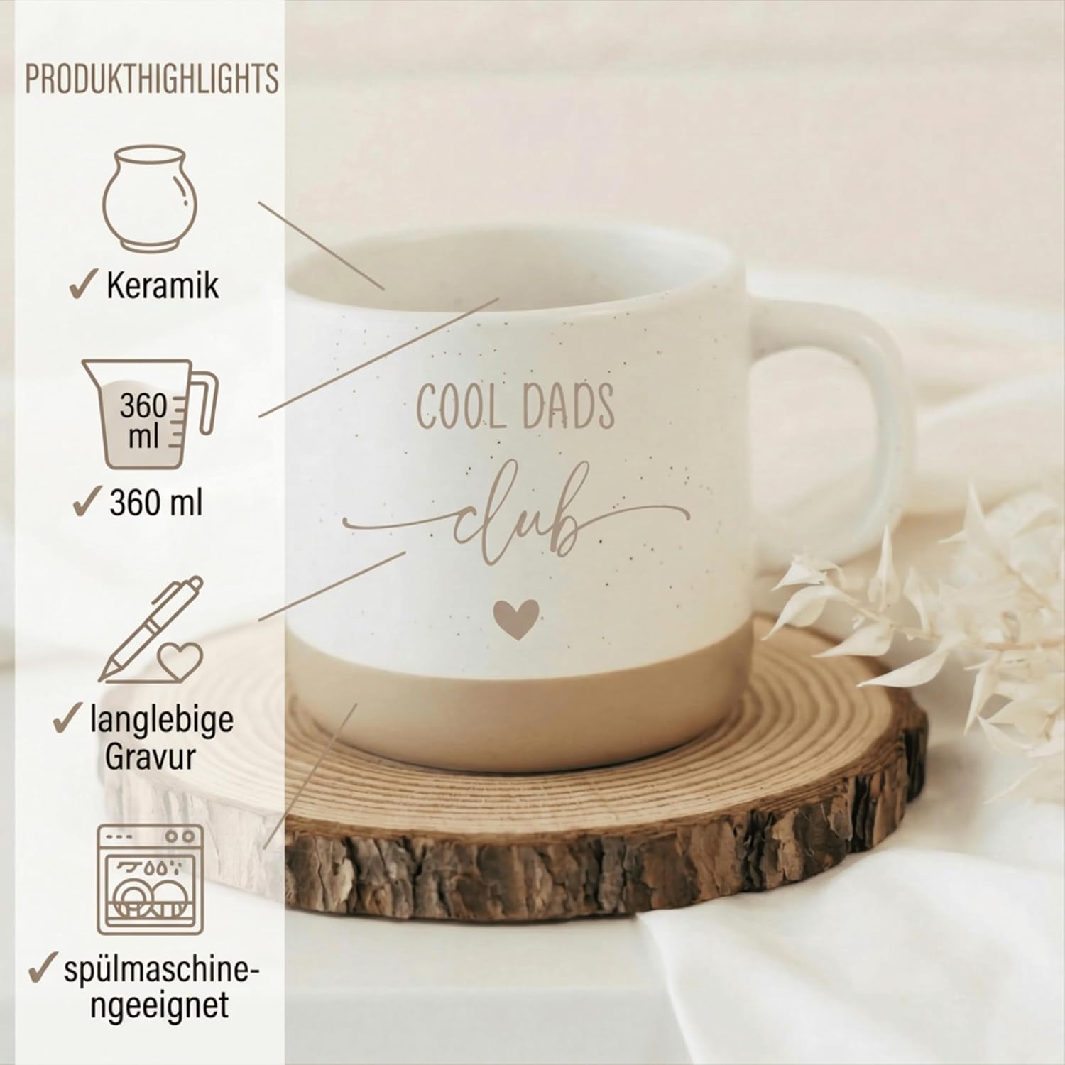 Father's Day Gift Dad - Cool Dads Club Mug - Funny Mug Ceramic 360 ml - Gift for Dad, New Daddy, Birth, Birthday - Dad Coffee Mug, Dad Gift Idea Men – Bild 7