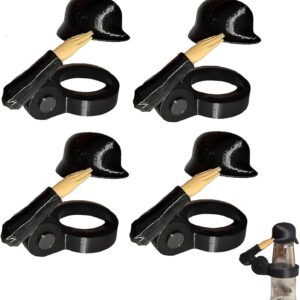 Set of 4 Beer Bottle Stoppers, Beer Helmet for Bottles, Bottle Stopper, Beer Bottle Helmet, Beer Mats for Active Soldiers Lovers