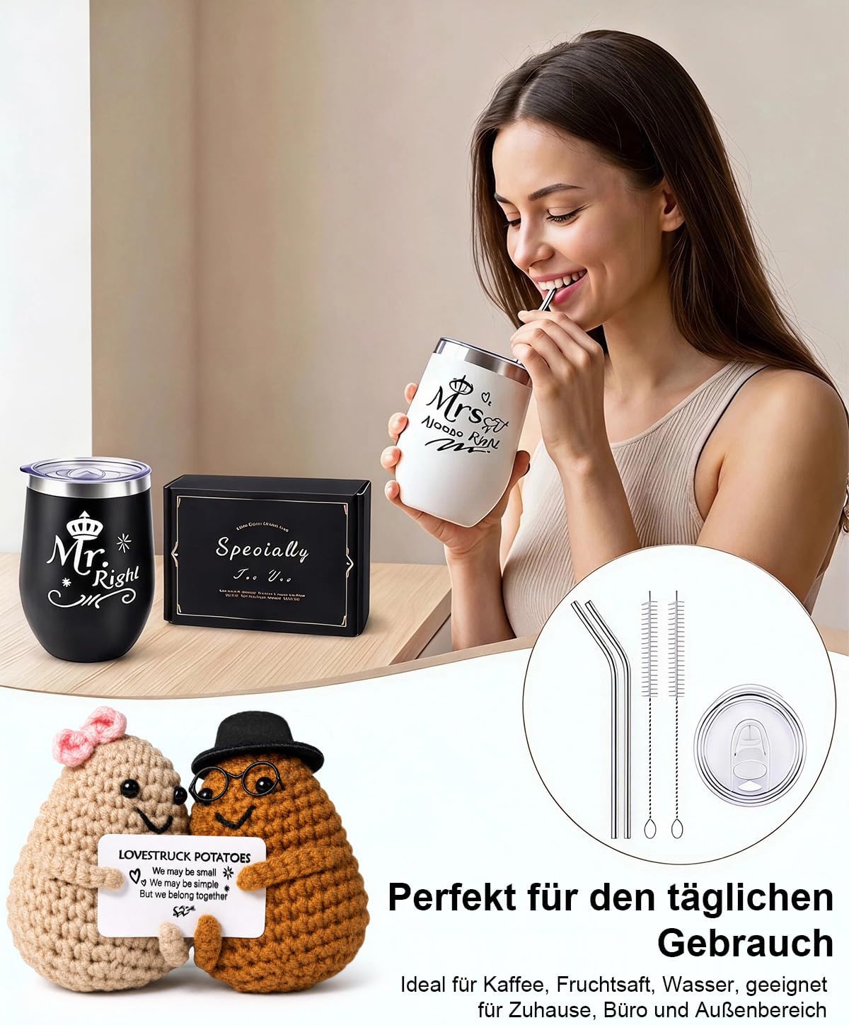 Mr & Mrs Mugs Wedding Gift for Bride and Groom Set of 2 – Bild 6