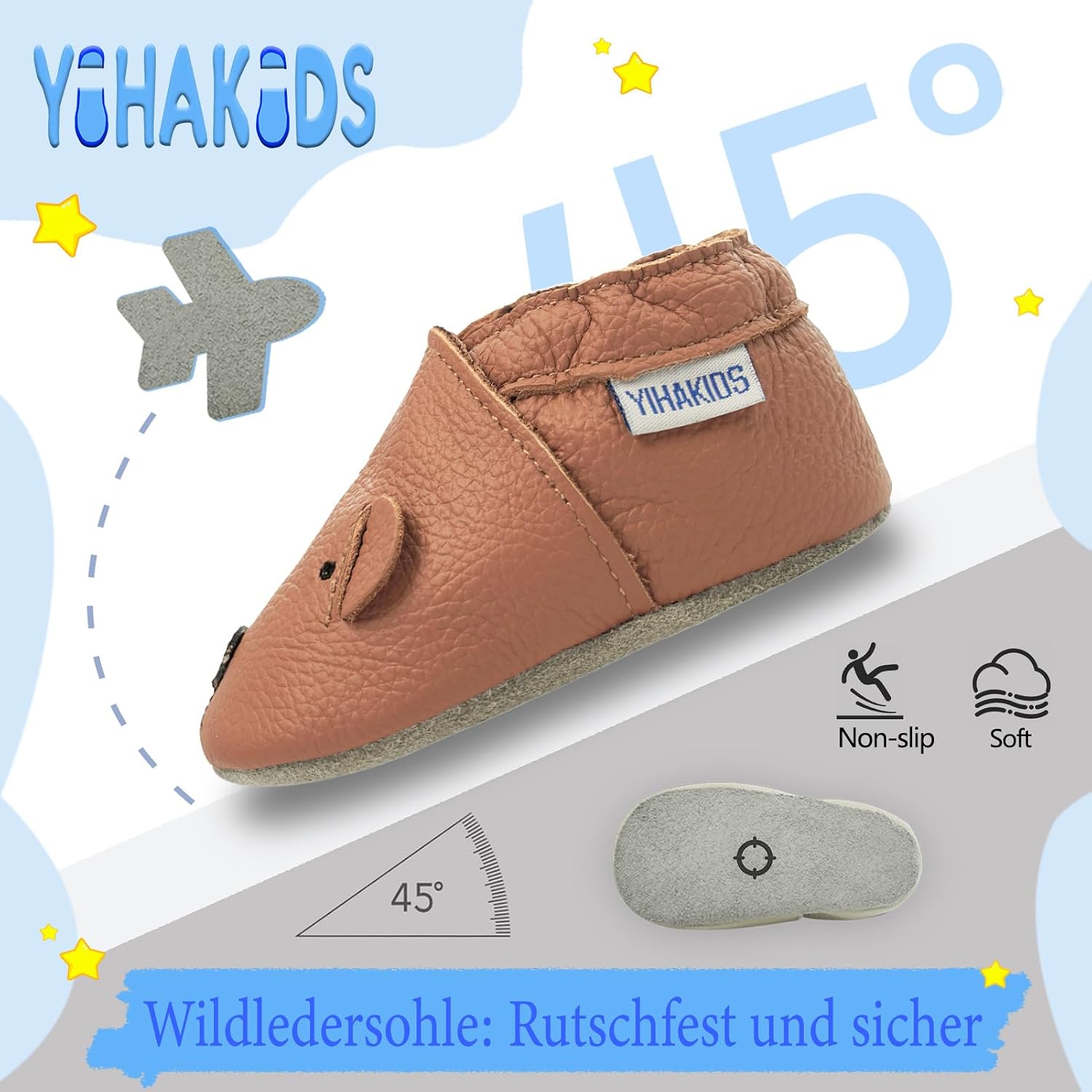 YIHAKIDS Baby Shoes Baby Shoes First Walking Shoes Made of Soft Genuine – Bild 4