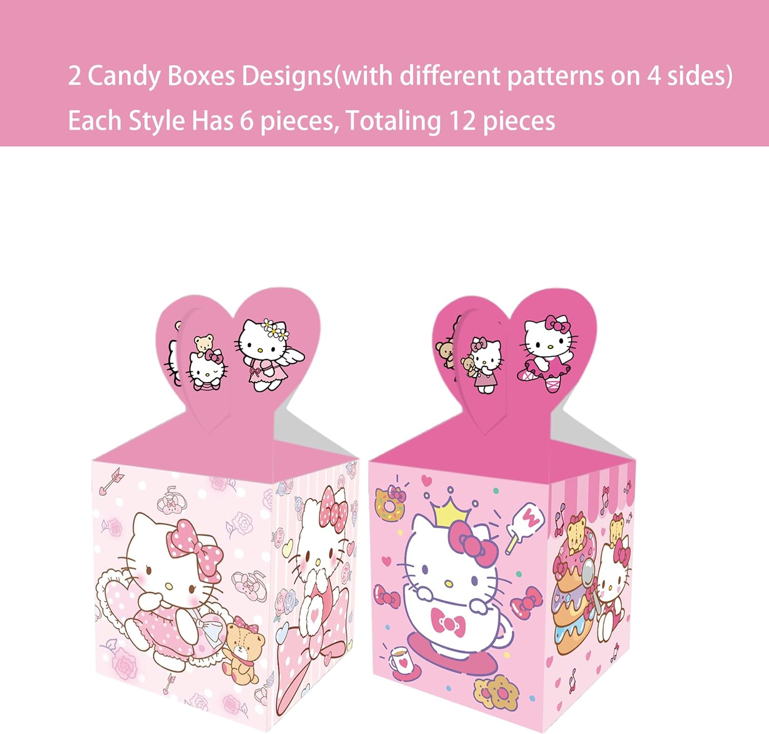 Roffatide 12pcs Kitty Party Gift Boxes Goodie Boxes for Birthday Party Decorations Accessories Sweets Biscuits for Children – Bild 3