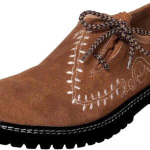 Traditional Shoes Men's 2026 Embroidery Flock Leather Haferl Shoes Fit Traditional Design for Folk Festival Costumes Festivities Comfortable Leather Shoes Leather Sole Lace-up Shoes Dance Shoes