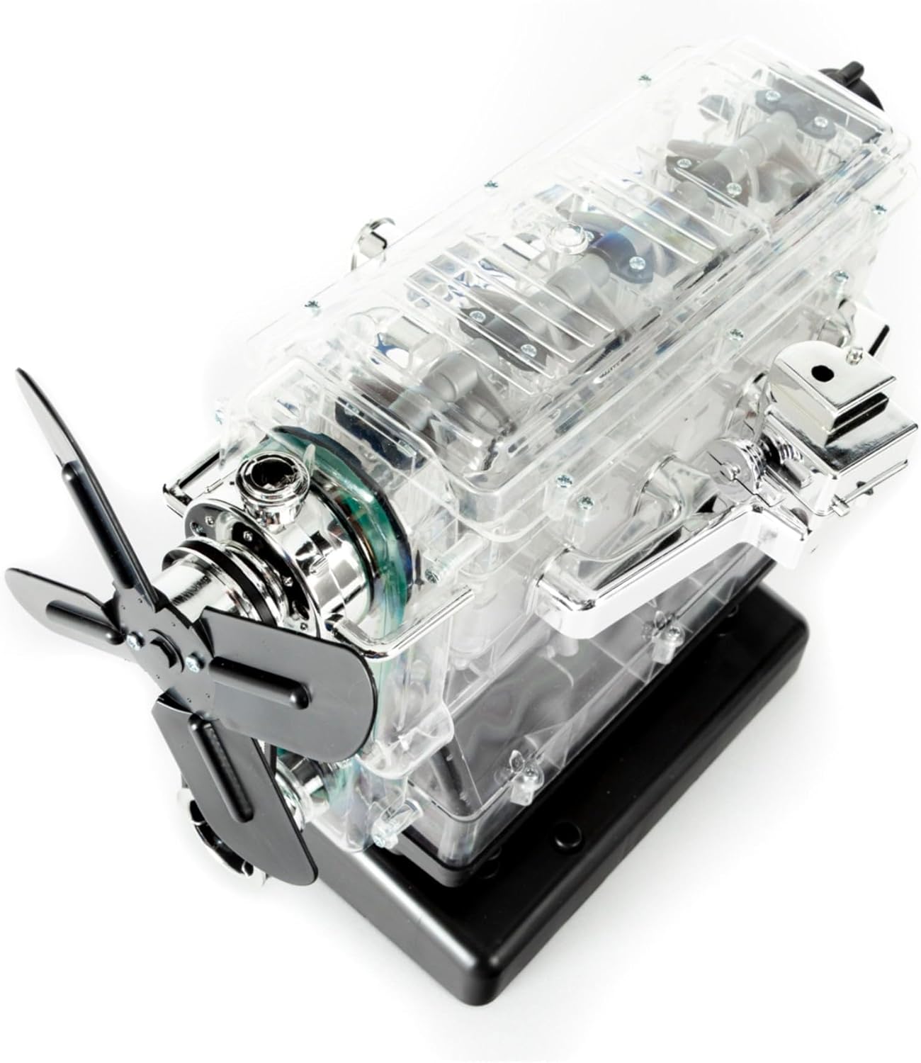 Franzis 67175 – The large technical kit 4-cylinder engine, high-quality model kit in scale 1:3, 100 components for plugging and screwing, including sound module, instructions and accompanying book – Bild 4