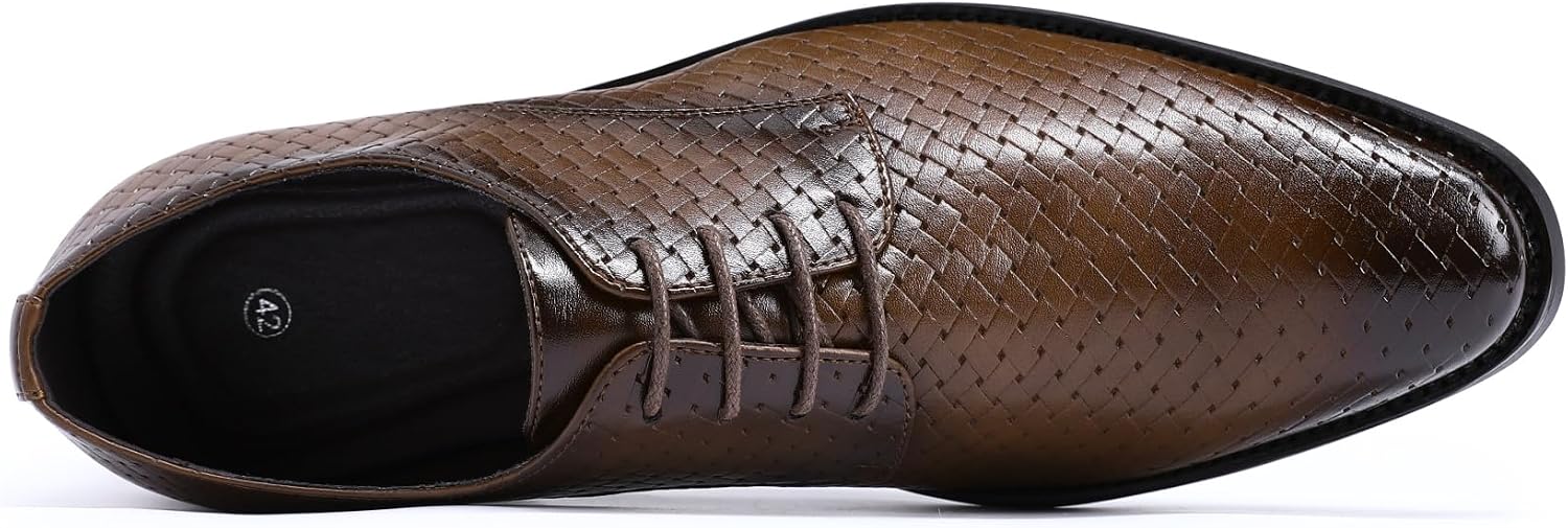 Allthemen Men's Dress Shoes Leather Modern Lace-Up Formal Leather Shoes Business Oxford Derby Shoes – Bild 6