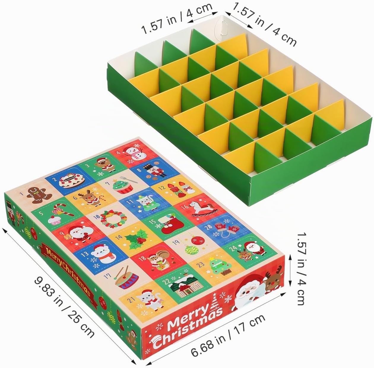 Cabilock Pack of 5 Advent Calendar Gift Boxes Empty Paper Boxes for Christmas to Fill with Sweets and Small Surprises Pretty for Parties and Celebrations – Bild 3
