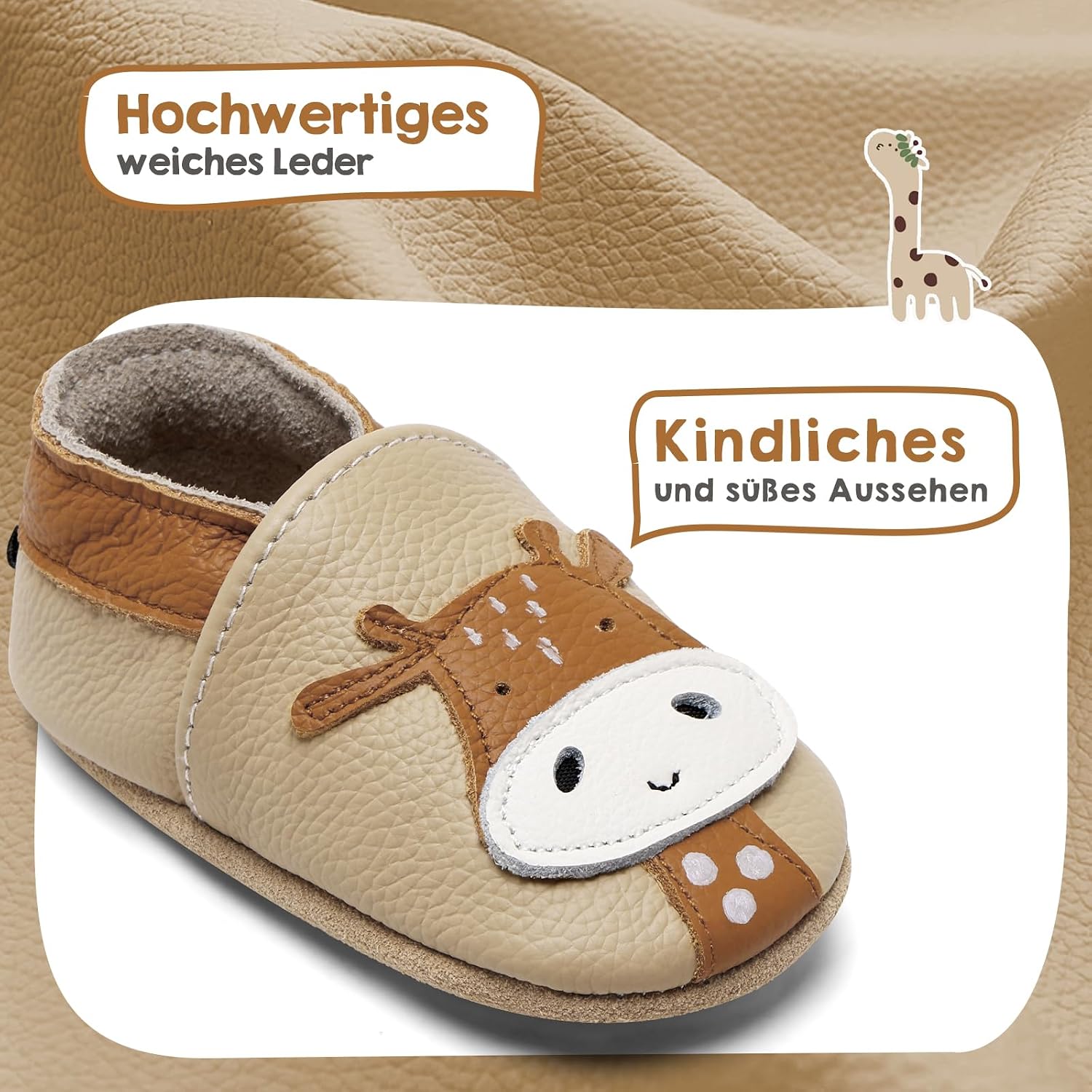 IceUnicorn Crawling Shoes Baby Boys Girls First Walking Shoes Baby Soft Leather Baby Slippers Toddler Baby Shoes – Bild 3