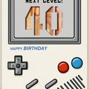 XL 40th Birthday Women Men Money Gifts, 40th Retro Wooden Game Console with Greeting Cards, Funny Games Gift for 40th Birthday Man Woman - Next Level! 40