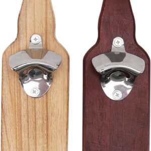 Tyenaza Wall Mounted Beer Opener, 2 Pack Wooden Magnet Bottle Opener, Wine Red Opener, Home Decoration, Beer Gifts, Cool Gadgets for Beer Lovers