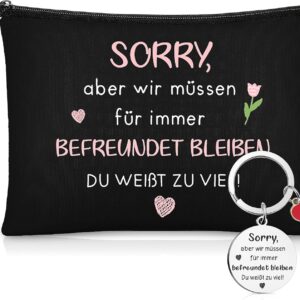 Jadive Best Friend Gifts Cosmetic Bag Keychain, Black