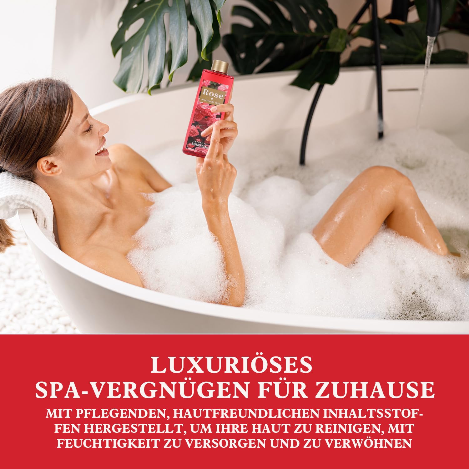SPA LUXETIQUE Wellness Set for Women - 8-Piece Rose Fragrance Bath Gift Set with Shower Gel, Body Lotion, Bubble Bath, Mother's Day Gift Set, Birthday Gifts, Gifts for Her, Women, Mother – Bild 5