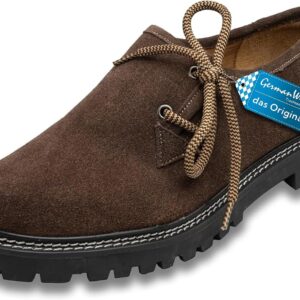 German Wear Haferlschuhe Traditional Shoes, Original, Handmade, Leather Shoes, Made of Suede, Genuine Leather Shoes, with 2 x Laces
