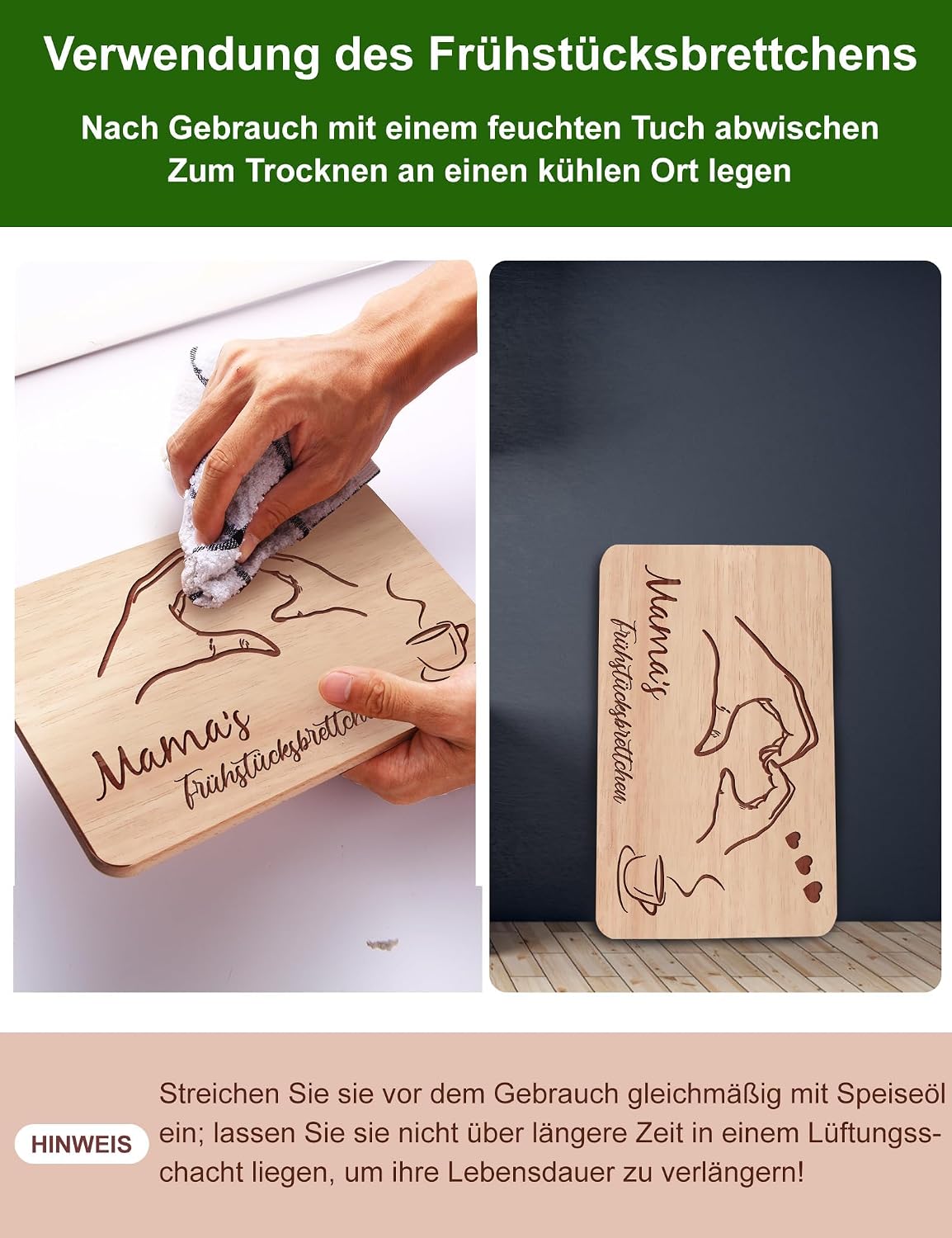 Breakfast Board Mum Gifts | Bread Board with Engraving – Bild 6