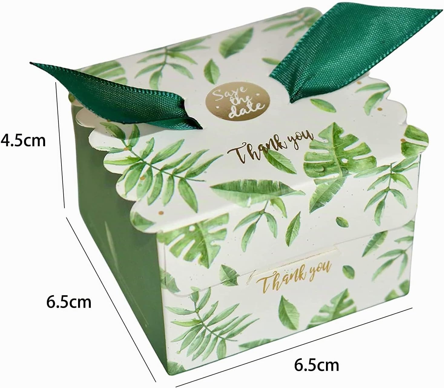 Small Gift Box, Pack of 50 Wedding Favours, Paper Candy Boxes, Candy Box for Party, Wedding, Christmas, Halloween, Birthdays (Green) – Bild 2
