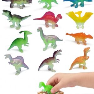 Pack of 12 Mini Dinosaur Figures, Realistic Plastic Toy for Children, Robust Dino Set, Ideal as Party Bags, Party Decoration & Educational Game