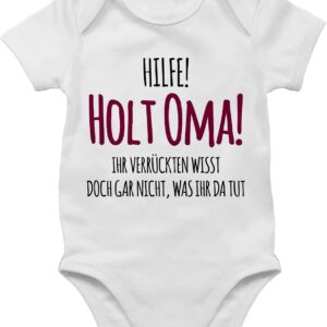 Shirtracer - Statement Sayings Baby - Help Holt Grandma - Baby Bodysuit Short-Sleeved for Boys and Girls