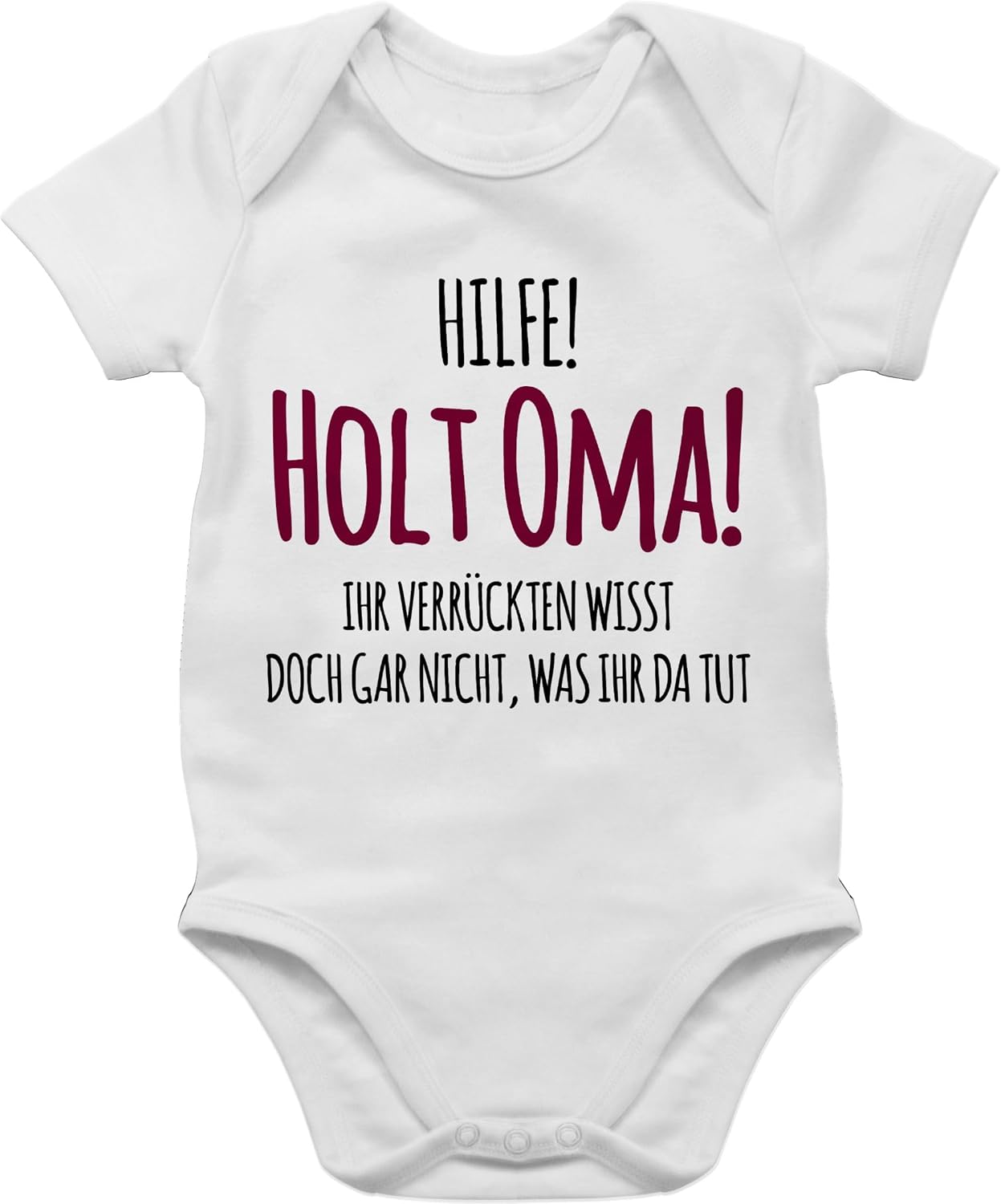 Shirtracer - Statement Sayings Baby - Help Holt Grandma - Baby Bodysuit Short-Sleeved for Boys and Girls