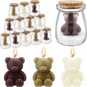 Pack of 18 Bear Scented Candles - Soy Wax Mason Jar Party Candles Bulk Gift for Guests, Baby Shower, Wedding, Gender Reveal and Party Decoration