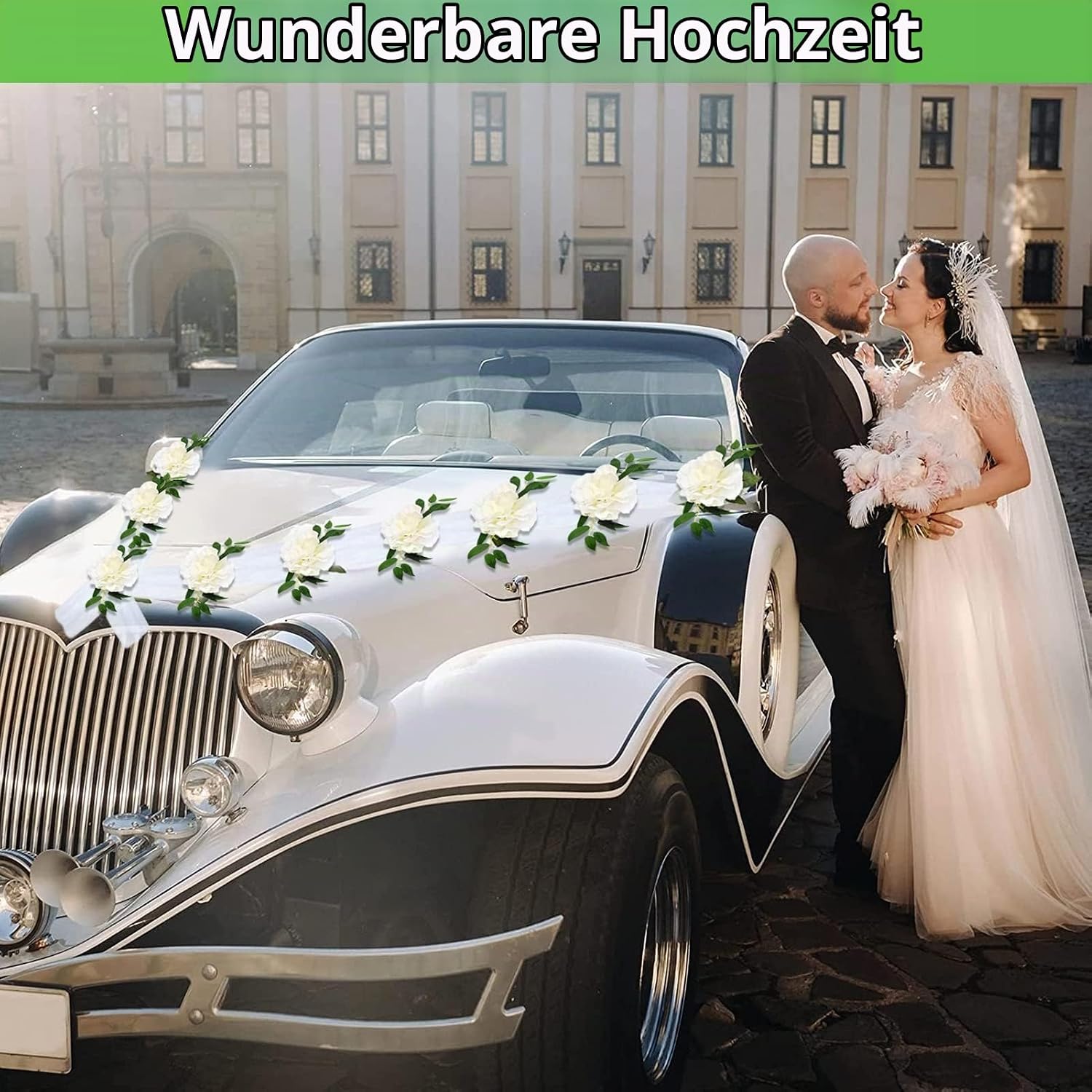 Car Decoration Wedding Bonnet Wedding Decoration Car with 11 Roses – Bild 2