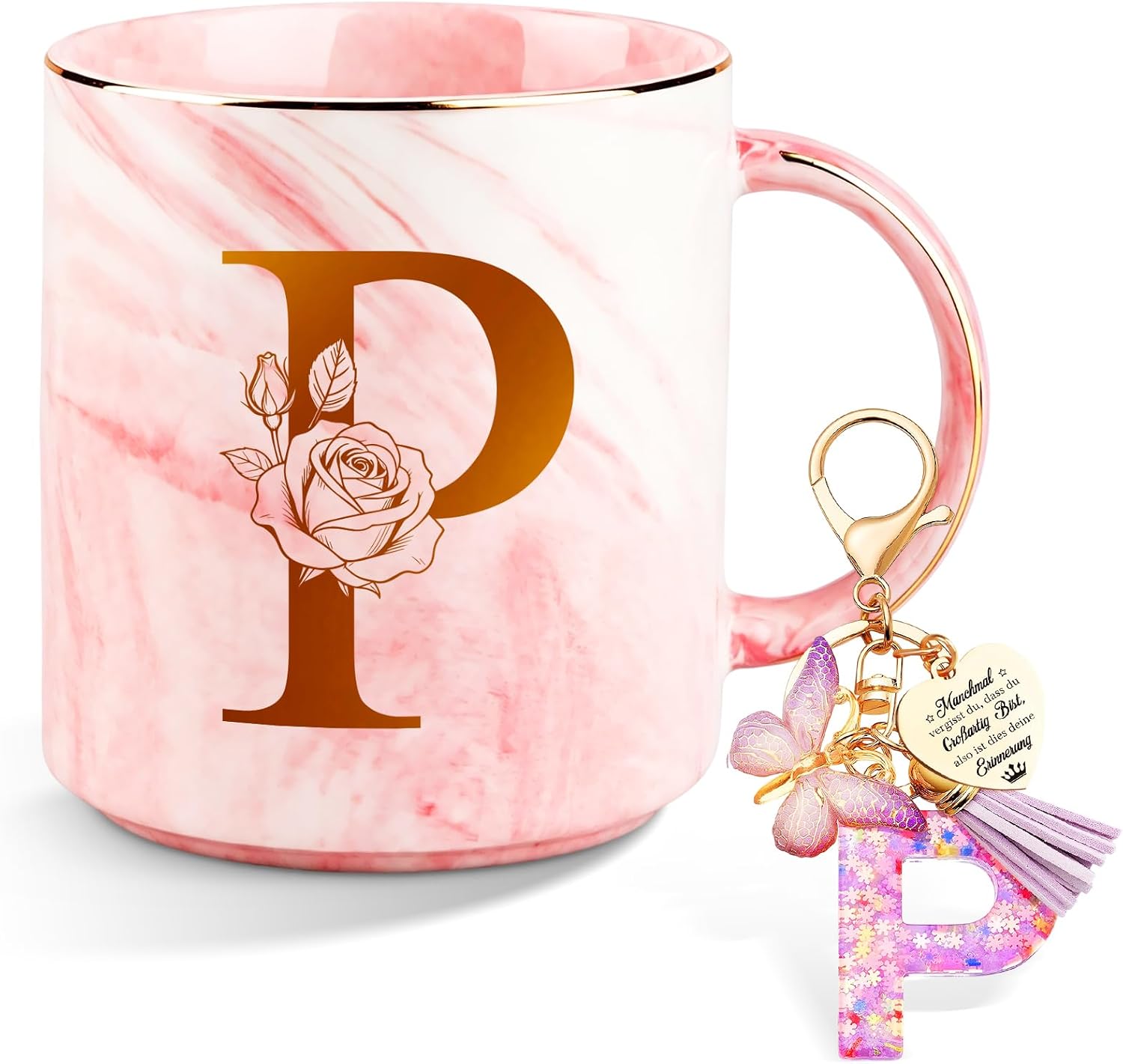 P Personalised Gifts with Letters Ceramic Mug
