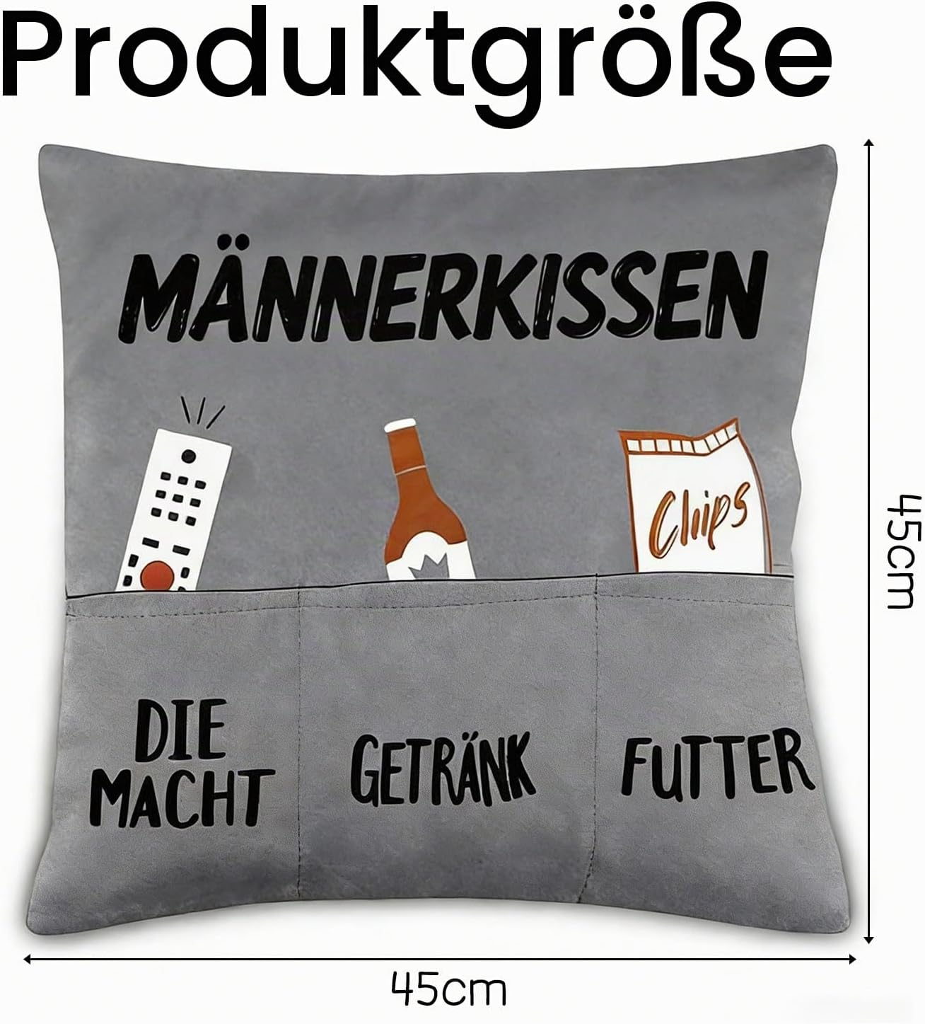 Men's Cushion with Pockets, Gifts 45 x 45 cm, Gifts for Men – Bild 2