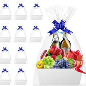 Gift Basket Empty Cardboard Set of 10 Large Gift Baskets with Handle White