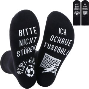 Football Gifts Boys, Grip Socks Football, Funny Football Socks with Saying "Bitte Nicht Stören Ich Schaue Football Teenager Son Football Lovers Father's Day Gifts for Men Gifts
