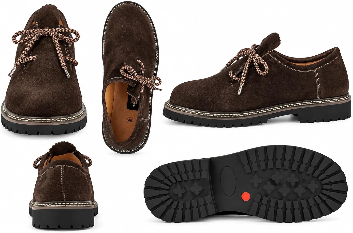 Traditional Bavarian Haferlschuh, Made of Suede, in 3 Different Colours and 7 Different Sizes - Men's Costume Shoes – Bild 3