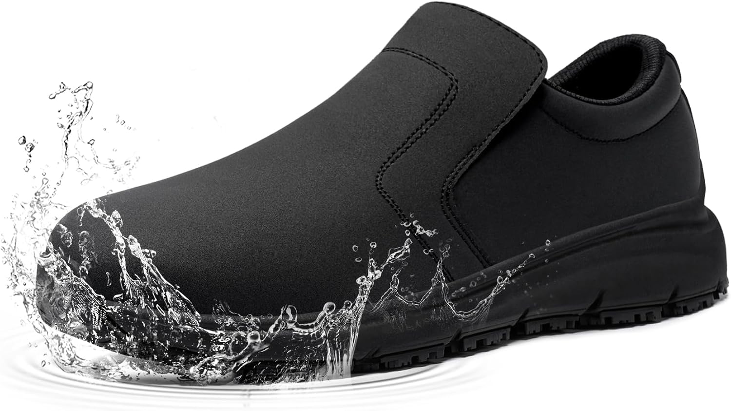 Safety Shoes Men Women Non-Slip Cooking Shoes Waterproof Work Shoes Kitchen Lightweight SRC Comfortable Cushioning Work Shoes with Steel Toe Cap