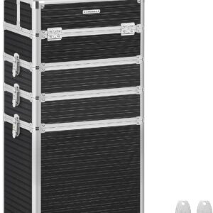 SONGMICS Lockable Cosmetic Case Trolley 34 x 24 x 79.3 cm