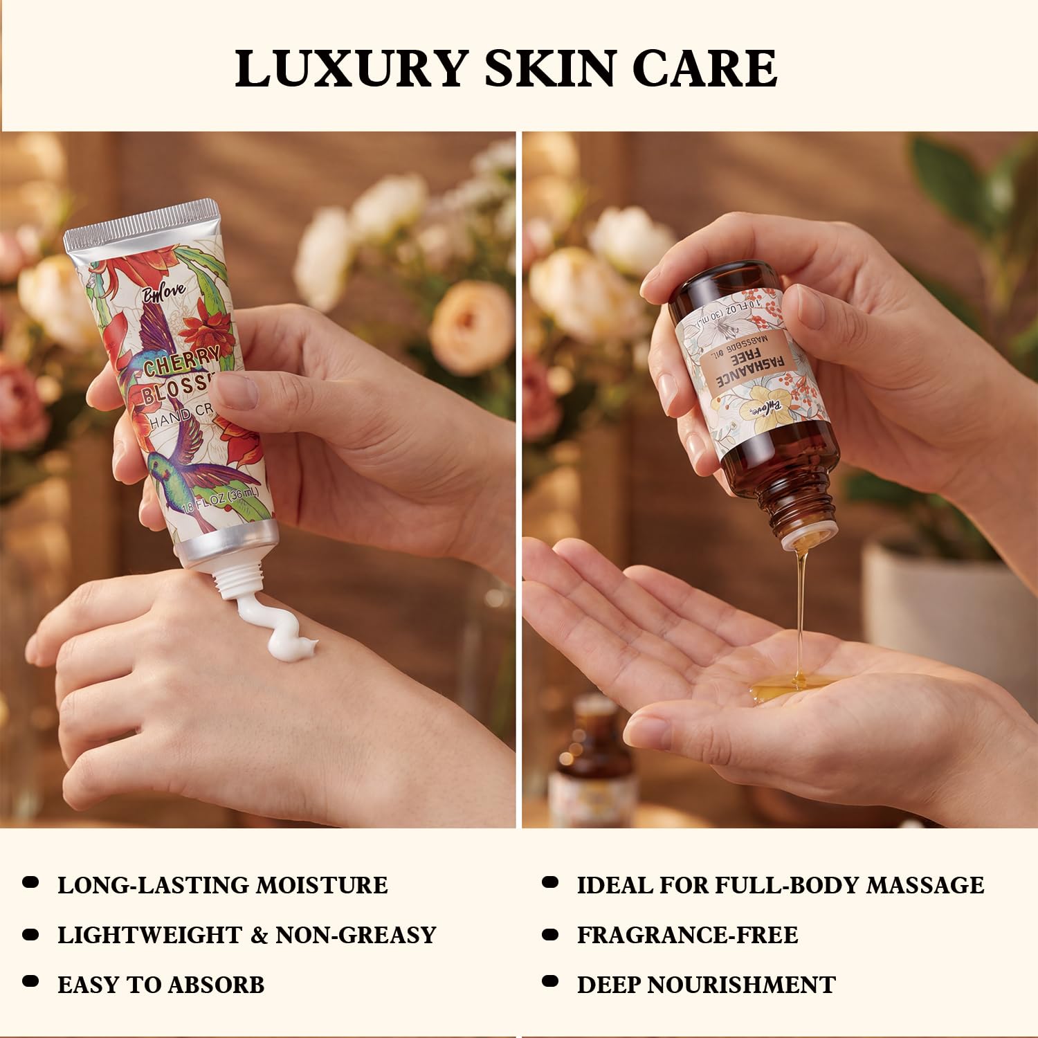 Gifts for Women, 5-piece Gift Box for Women, Cherry Blossom Birthday Gift Sets, Spa Sets, Bath Salt, Hand Cream, Soap, Massage Oil And Scented Candle. Wellness set for women, Mother's Day gift – Bild 4