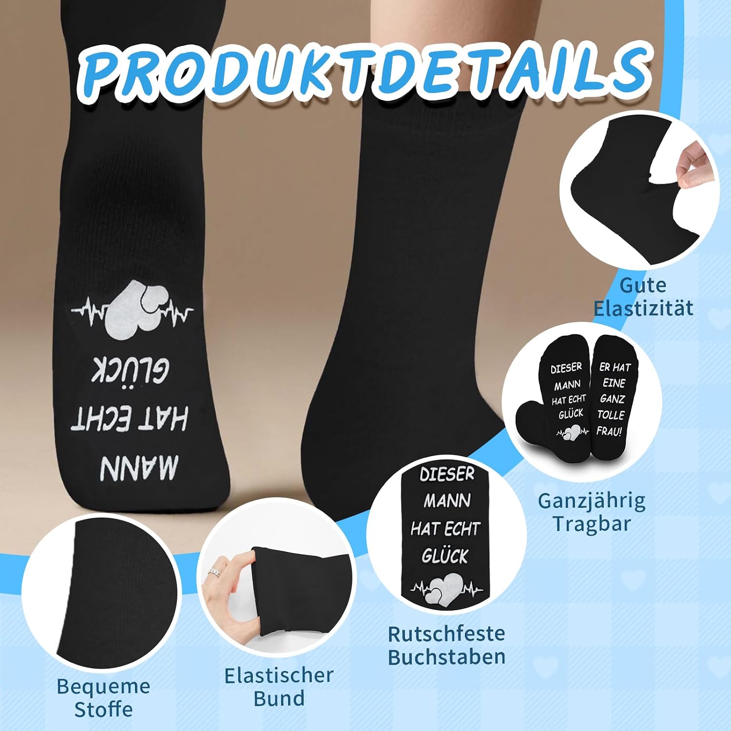 Gifts for Men Women, Funny Socks Christmas Gifts, Partner Wedding Anniversary Valentine's Day Anniversary Personalised Gifts for Women Men Husband Girlfriend Boyfriend – Bild 4