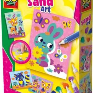 SES Creative 14136 Colourful Sand Pictures Forest Animals – Creative Painting & Craft Set for Children from 3 Years, Various Colours