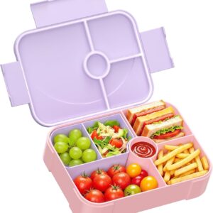 LEIKEEGO Children’s Lunch Box with Compartments Leak-Proof Bento Box for School, Nursery