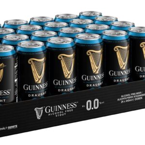 Guinness Draught 0.0 Alcohol Free, Disposable 24 x 0.44 L Tin