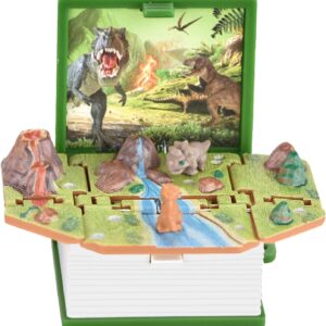 3D Dinosaurier PopUp Schlüsselanhänger Figuren Buch für als kleines Geschenk – Lustiges für unterwegs (Green, One Size)