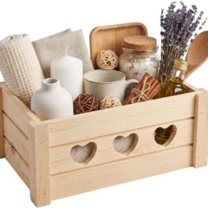 Wooden Box Gift with Heart Decoration for Gift Sets 31.5 x 21.5 x 13.3 cm