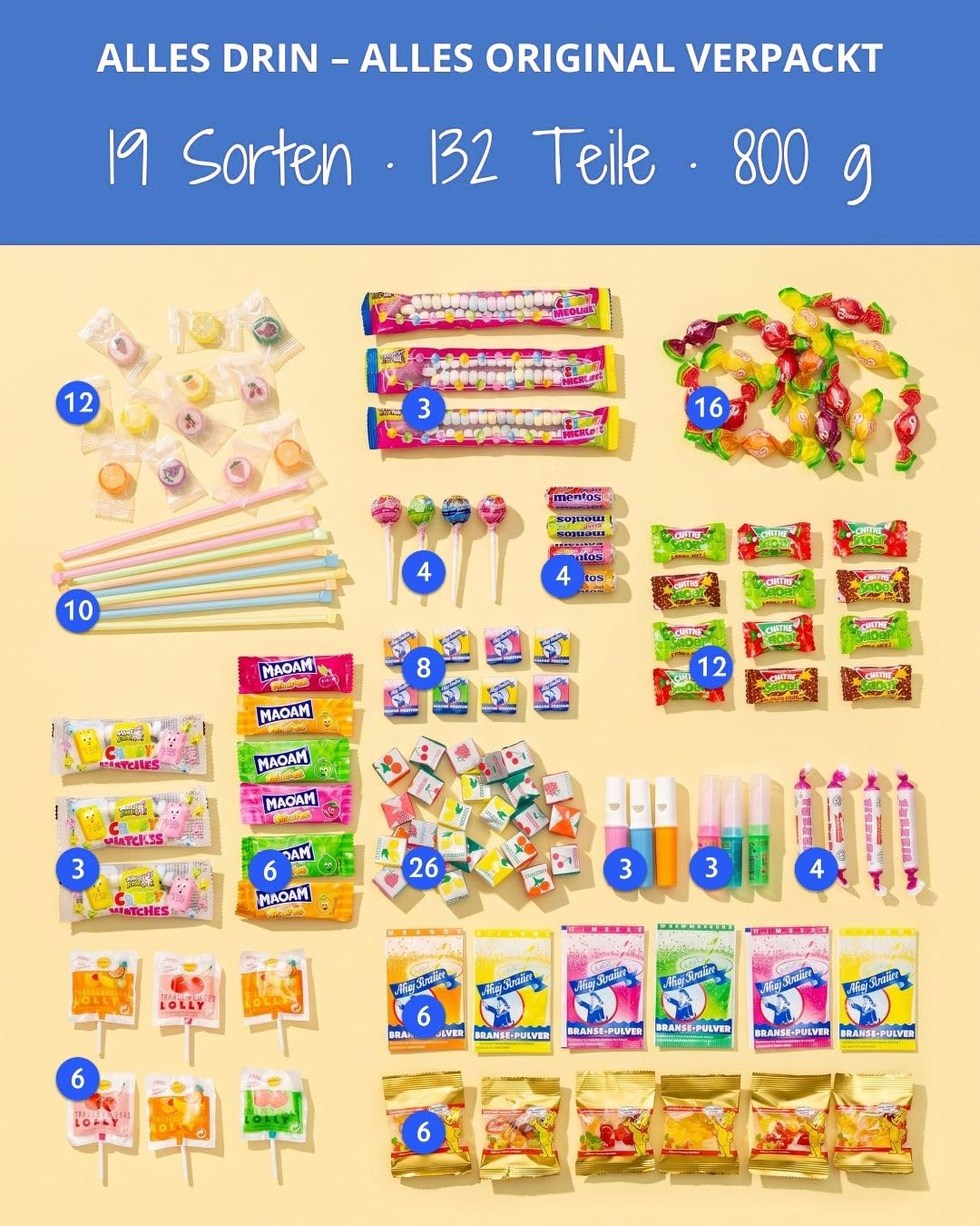 Der Zuckerbäcker Retro Mix 132 Pieces 800g Kids Candy Box – Bild 4