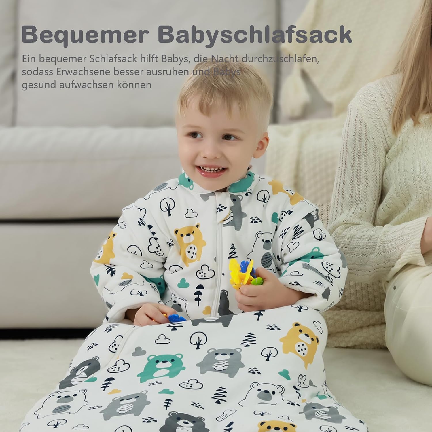 Baby Sleeping Bag 3.5 Tog Winter Long Sleeve from Birth to 4 Years – Bild 2