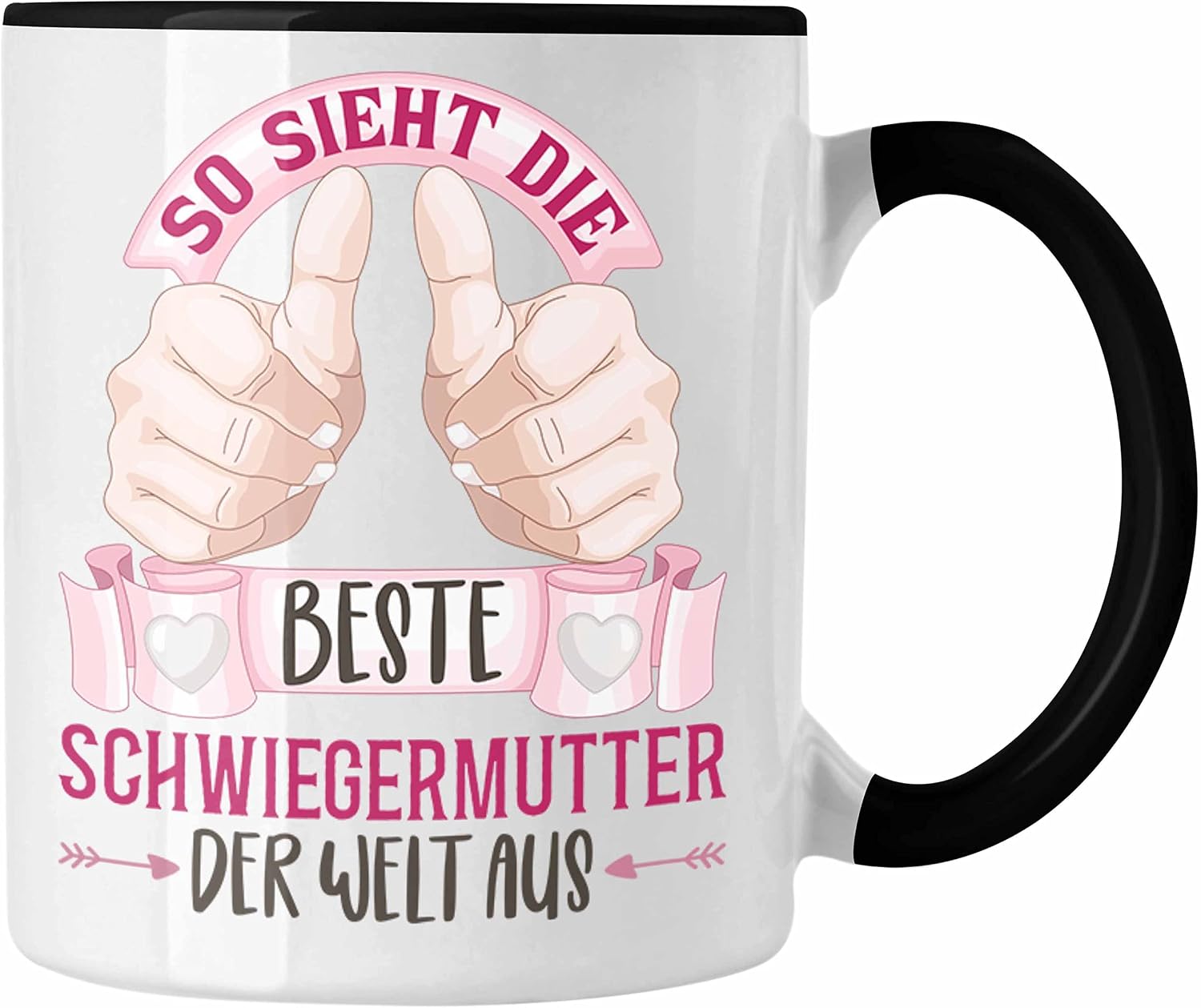 Trendation - So sieht Die Beste Schwiegermutter der Welt Aus Mug Gift Mother's Day Mummy Gift Birthday Saying (Black)