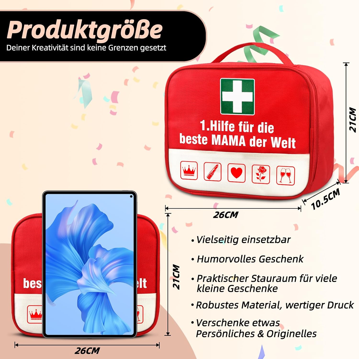 TUZELIYA Gifts for Mum - 1st Aid Bag for Expectant Mum & Mum - Funny Pregnancy Gift - Baby Shower Gift - Money Gifts Birthday - Mother's Day Gifts Mother's Day – Bild 6