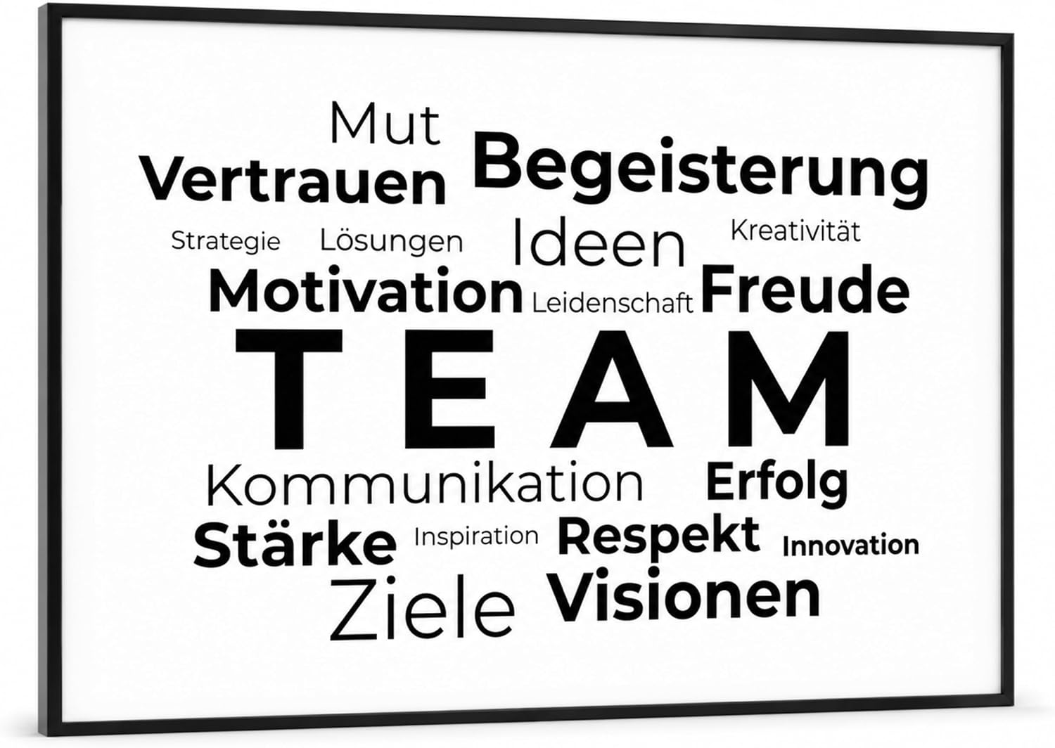 CLEAN SPORTS Team Poster DIN A2 - Team Picture & Motivational Poster Office Decoration - Teamwork Wall Picture Inspiration Gift Colleagues Study without Frame