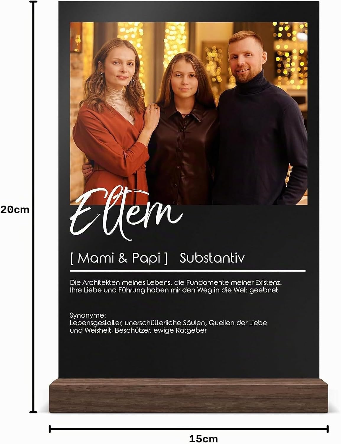 CHRISCK design Acrylic Glass Picture Definition with Photo Print - Personal Gift Mother's Day & Father's Day for Parents - Photo Definitions Picture Personalised for Mum & Dad - Acrylic Glass Family – Bild 10